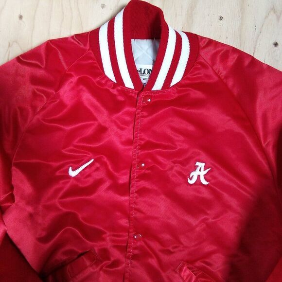 Deadstock Vintage DeLong Custom Alabama Crimson Tide Quilted Satin Bomber Jacket - Picture 1 of 5